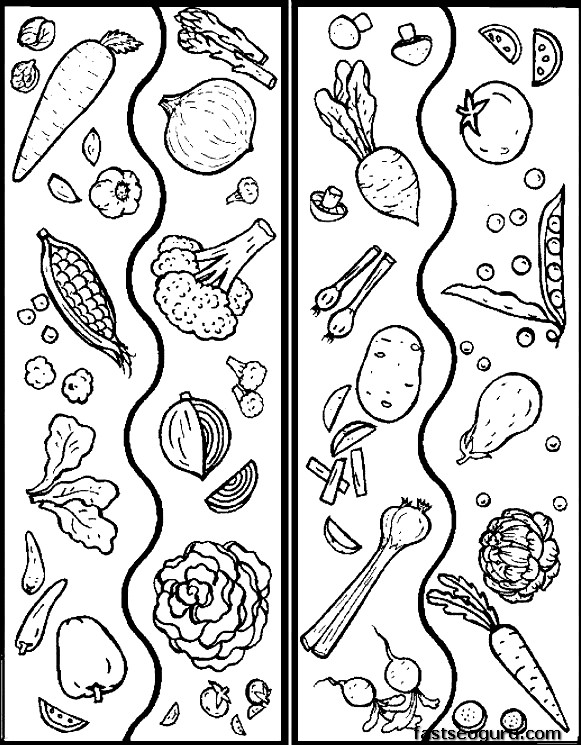 Free printable Mix Vegetables coloring sheets for kids